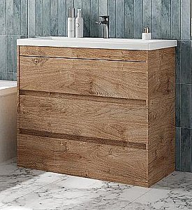 Тумба с раковиной Art&Max Family-M 90 напольная, дуб харбор золотой для ванной в интернет-магазине Sanbest