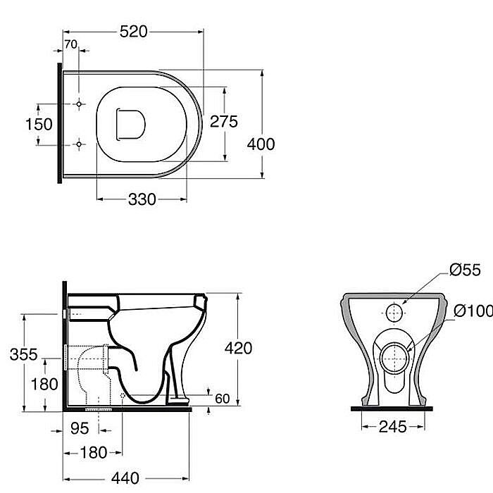 Унитаз с высоким бачком Azzurra Charme CHVCTT белый/золото купить в интернет-магазине Sanbest