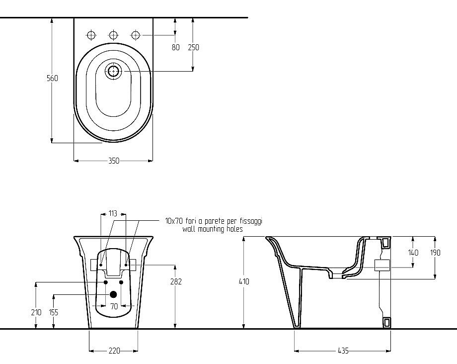 Биде напольное Migliore MONACO 32071 белая керамика купить в интернет-магазине Sanbest