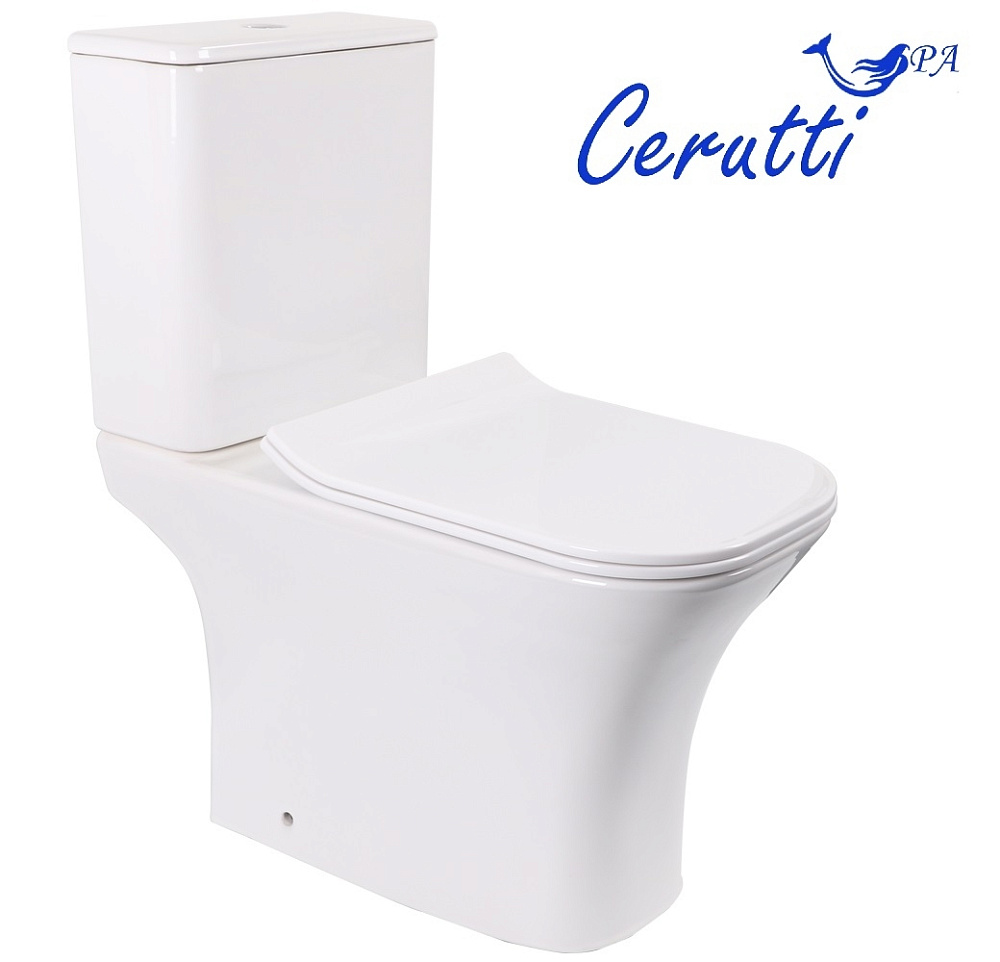 Унитаз CeruttiSpa VETTORE MW CT9240 безободковый, с бачком, с крышкой микролифт, белый матовый купить в интернет-магазине Sanbest