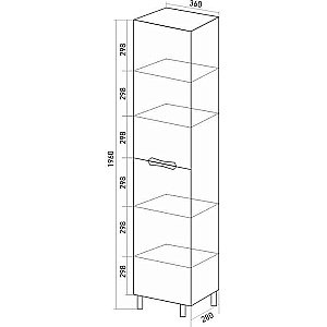 Пенал Mixline Этьен 539098 36 белый для ванной в интернет-магазине сантехники Sanbest