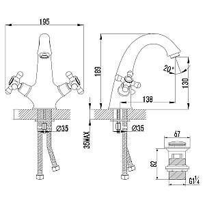 Смеситель для раковины Lemark Vintage LM2806B купить в интернет-магазине сантехники Sanbest