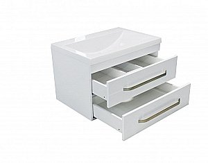 Тумба с раковиной Эстет Monaco 70 подвесная 2 ящика белая для ванной в интернет-магазине Sanbest