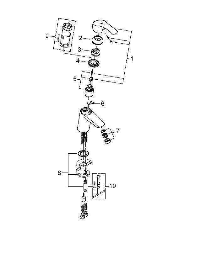 Смеситель для раковины Grohe Eurosmart New 23372002 купить в интернет-магазине сантехники Sanbest