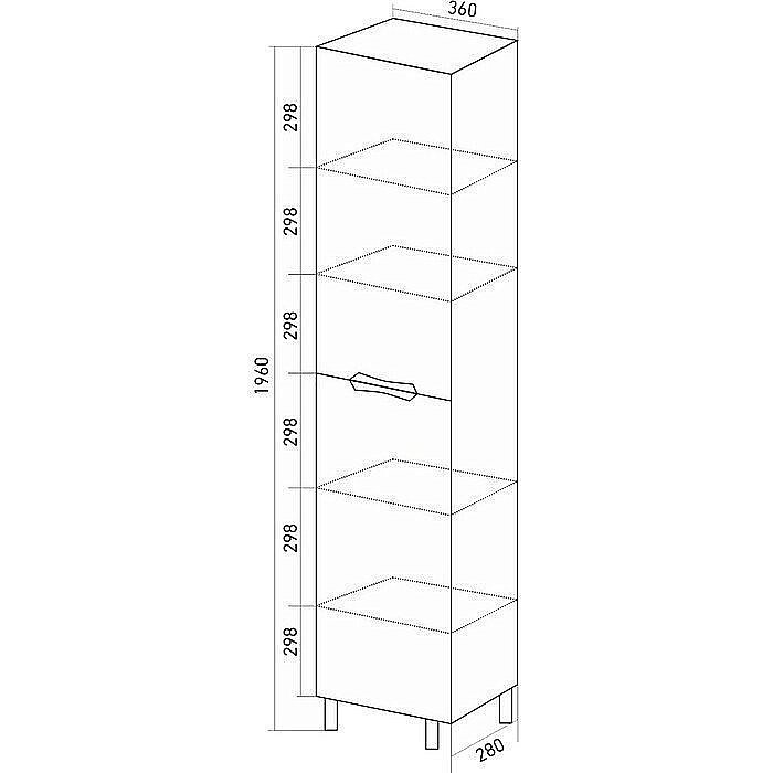 Пенал Mixline Этьен 539098 36 белый для ванной в интернет-магазине сантехники Sanbest