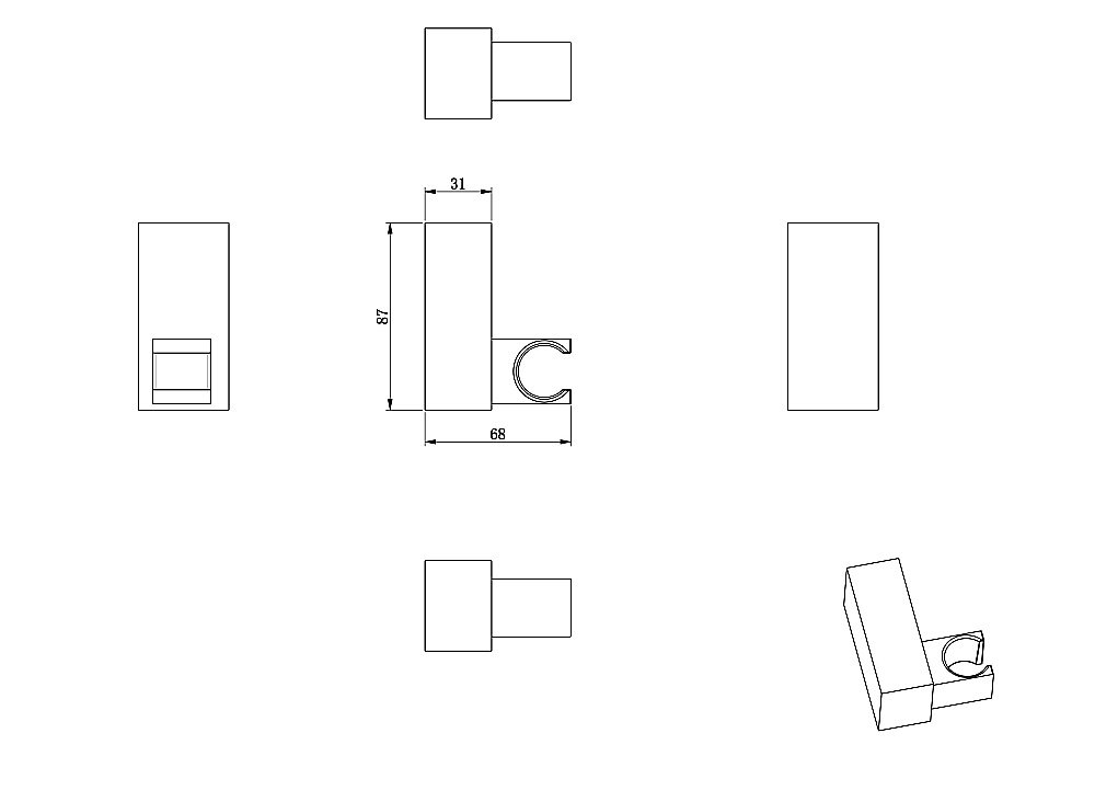 Настенный держатель WONZON & WOGHAND, Хром (WW-994201-CR) купить в интернет-магазине сантехники Sanbest