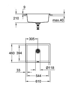 Мойка для кухни Grohe K700U Composite 31655AP0 купить в интернет-магазине сантехники Sanbest