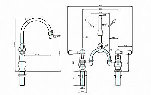 Смеситель для раковины Burlington KE27-QT+W1 купить в интернет-магазине сантехники Sanbest