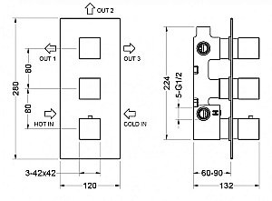 Душевая система Timo Tetra-thermo SX-0199/03SM черная матовая купить в интернет-магазине сантехники Sanbest