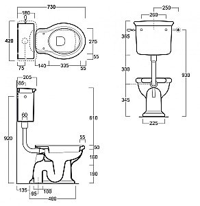 Унитаз SIMAS Lante LA01 с фронтальной ручкой бронза, белый купить в интернет-магазине Sanbest