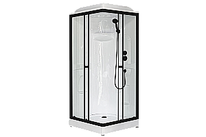 Душевая кабина Royal Bath RB 80HP1-T-BL 80x80 стекло прозрачное/профиль черный купить в интернет-магазине Sanbest