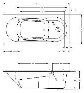 Акриловая ванна Riho Lazy 170x75 белая купить в интернет-магазине Sanbest