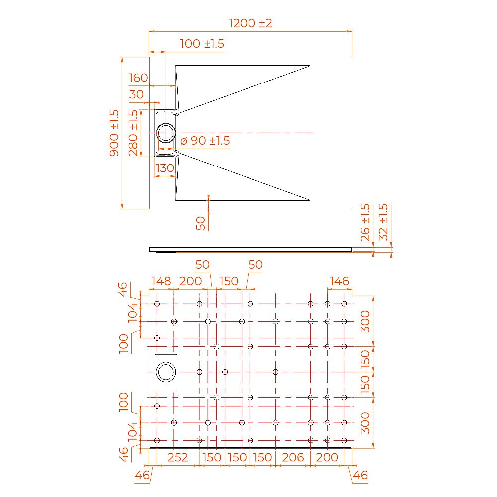 Душевой поддон RGW TUS-W 553702912-01 90x120 белый купить в интернет-магазине Sanbest