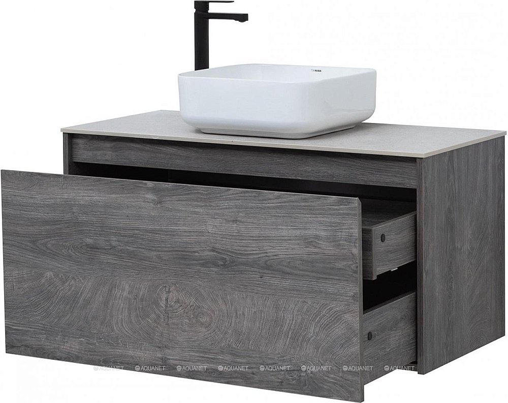 Тумба с раковиной Aquanet Nova Lite 100 дуб рошелье (1 ящик) для ванной в интернет-магазине Sanbest