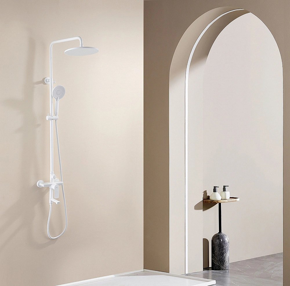 Душевая система ABBER Weiss Insel AF8016FWL белый матовый купить в интернет-магазине сантехники Sanbest