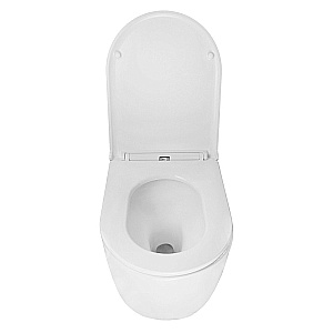 Унитаз подвесной Azario Nata AZ-5102T-WHT белый, безободковый, с крышкой микролифт, слив торнадо купить в интернет-магазине Sanbest