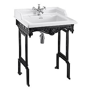 Консоль с раковиной Burlington Classic B15 1TH черная для ванной в интернет-магазине сантехники Sanbest