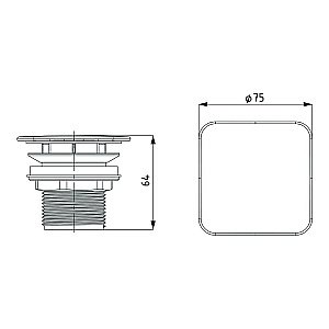 Донный клапан Kaldewei 715 Серый купить в интернет-магазине сантехники Sanbest