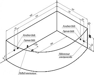 Ванна акриловая Vannesa Алари 2-78-0-1-218 168х120 купить в интернет-магазине Sanbest