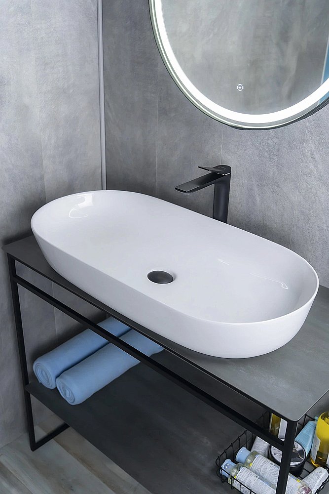 Раковина накладная Gid Lago 81 N9348 51200 белая купить в интернет-магазине Sanbest