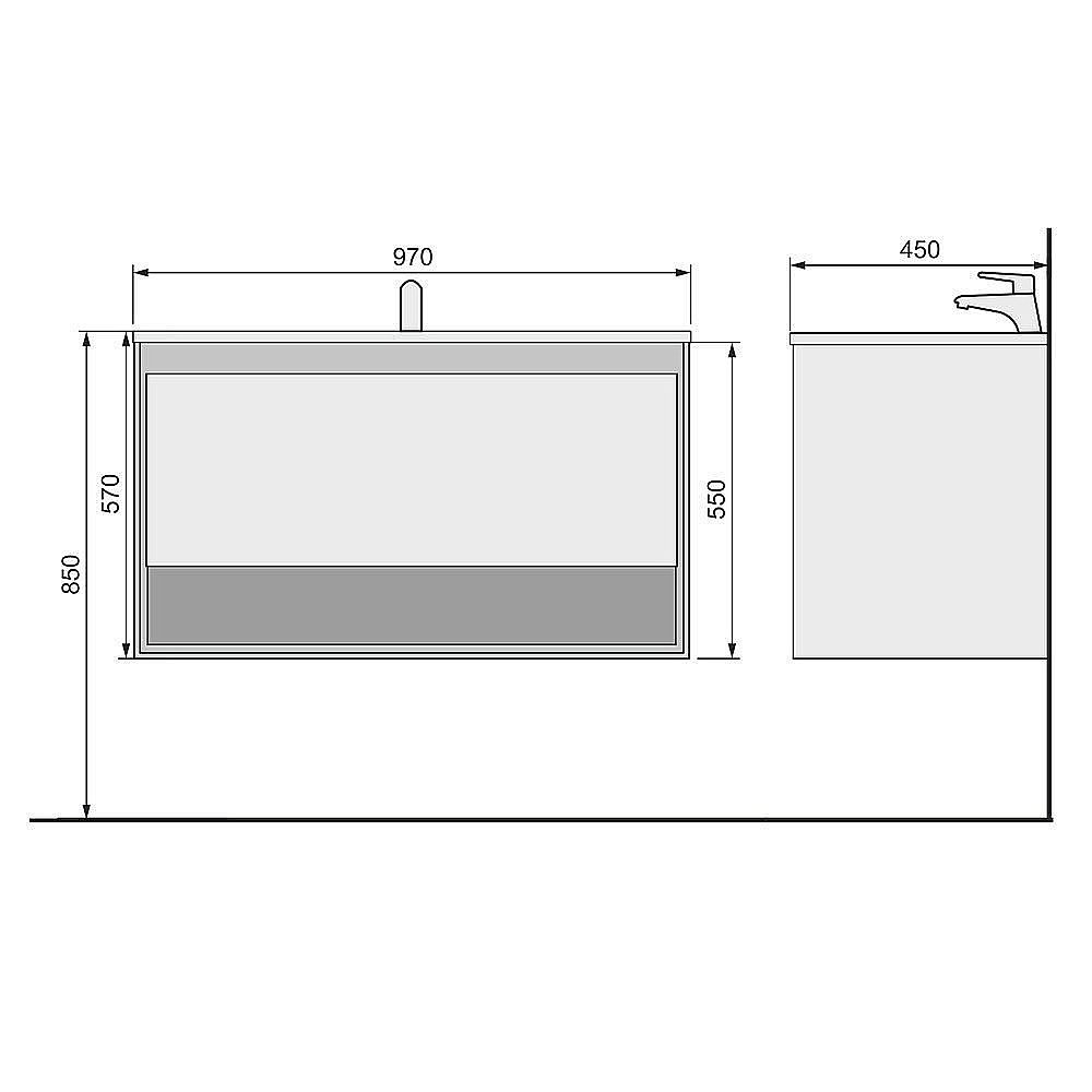 Тумба с раковиной Jorno Glass 100 для ванной в интернет-магазине Sanbest
