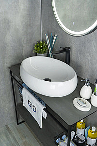 Раковина накладная Gid Lago 60 N9030a 51114 белая купить в интернет-магазине Sanbest