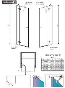 Душевая дверь Radaway Fuenta New DWJ 90 купить в интернет-магазине Sanbest