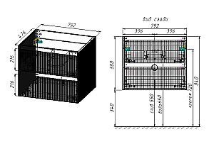 Тумба с раковиной Vincea Welle 80 VMC-2WL800MW/VCB-13800G белая матовая/раковина серая для ванной в интернет-магазине Sanbest