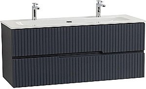 Тумба с раковиной Cezares DUET-N 120 DUET-N-1200-2C-SO-GR-P графит для ванной в интернет-магазине Sanbest