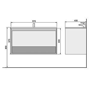 Тумба с раковиной Jorno Glass 100 для ванной в интернет-магазине Sanbest