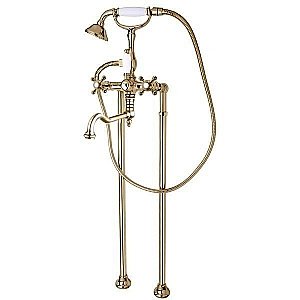 Смеситель для ванны Cezares GOLF-VDP2-02 бронза/ручка белая купить в интернет-магазине сантехники Sanbest