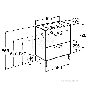Тумба с раковиной Roca Debba ZRU9302708 60 белый глянец для ванной в интернет-магазине Sanbest