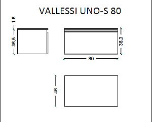 Нижняя тумба Armadi Art VALLESSI UNO-S 80 светлый дуб для ванной в интернет-магазине сантехники Sanbest