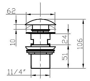 Донный клапан без перелива Bronze De Luxe 21984/1 купить в интернет-магазине сантехники Sanbest