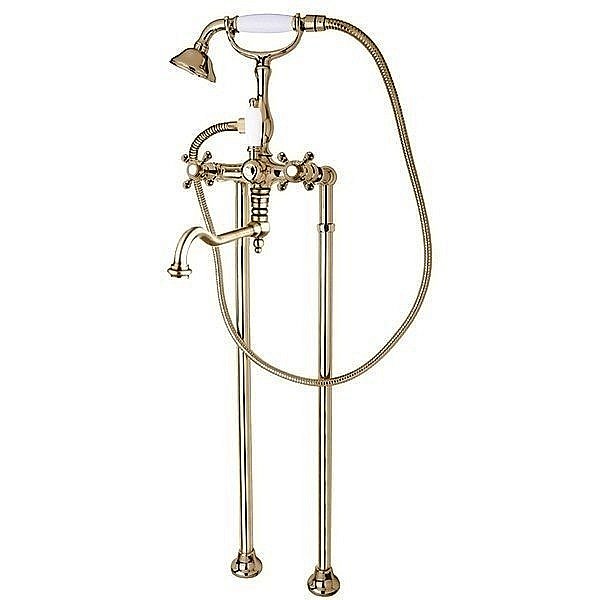 Смеситель для ванны Cezares GOLF-VDP2-02 бронза/ручка белая купить в интернет-магазине сантехники Sanbest