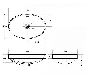 Раковина встраиваемая BelBagno 60,5 BB1004 белая купить в интернет-магазине Sanbest