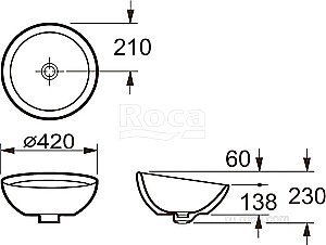 Раковина Roca Bol 42 327876000 белая купить в интернет-магазине Sanbest
