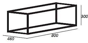 Консоль с раковиной Cezares Cadro 80 с ящиком черная для ванной в интернет-магазине сантехники Sanbest