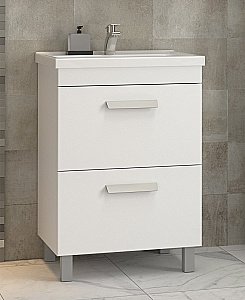 Тумба с раковиной Vigo Nova 2-600 белая для ванной в интернет-магазине Sanbest