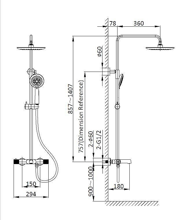 Душевая система Vincea Desire VSFS-1D1TBN брашированный никель купить в интернет-магазине сантехники Sanbest