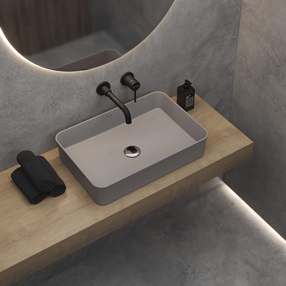 Раковина накладная BERGES Ego SL 181069 55 матовый серый купить в интернет-магазине Sanbest