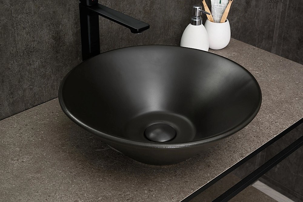 Раковина накладная Gid Esfera 42 N9102bg 53383 черный графит, матовая купить в интернет-магазине Sanbest