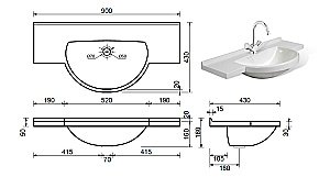 Раковина Эстет Куба 90 цвет по RAL купить в интернет-магазине Sanbest