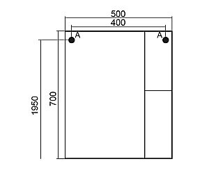 Зеркало со шкафом MIXLINE Стандарт 50 в ванную от интернет-магазине сантехники Sanbest