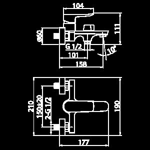 Смеситель для ванны Elghansa Hezerley new 2365599 хром купить в интернет-магазине сантехники Sanbest