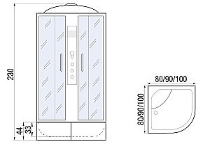 Душевая кабина River Dunay XL 100/44 MT 10000006195 с гидромассажем купить в интернет-магазине Sanbest