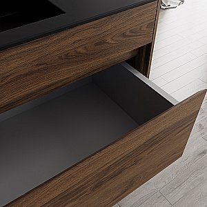 Тумба с раковиной Vincea Chiara 100 VMC-2C100CO/VCB-13100B тёмный дуб/раковина черная для ванной в интернет-магазине Sanbest