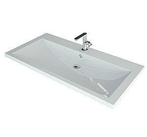 Тумба с раковиной напольная Grossman Виста 90 с 2-я ящ, белый глянец для ванной в интернет-магазине Sanbest