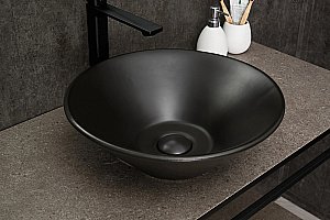 Раковина накладная Gid Esfera 42 N9102bg 53383 черный графит, матовая купить в интернет-магазине Sanbest