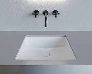 Раковина врезная снизу столешницы Salini MAREA 07 1802207M 42 из искусственного камня S-Stone, белая матовая купить в интернет-магазине Sanbest